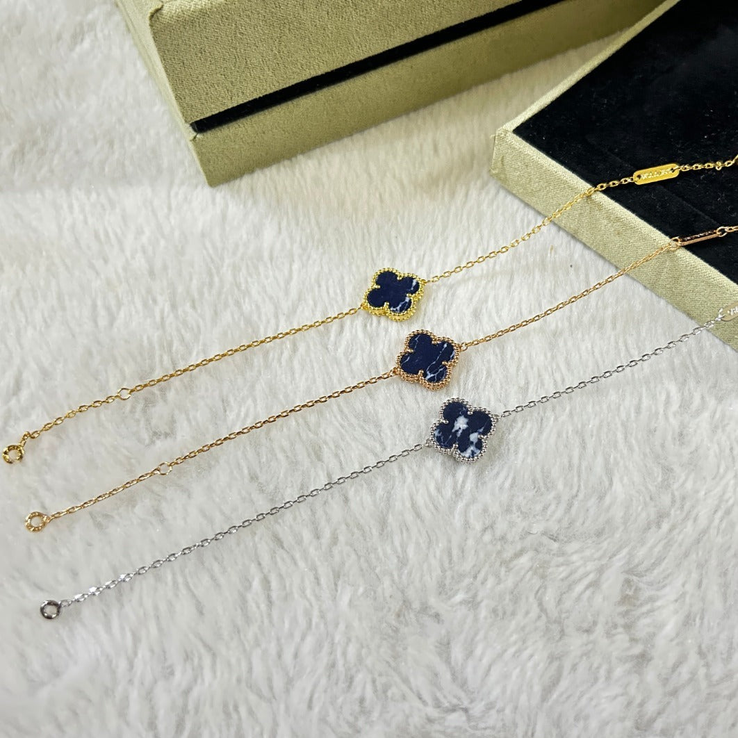 【BIJOUX】クローバー1モチーフ ピーターサイト ブレスレット