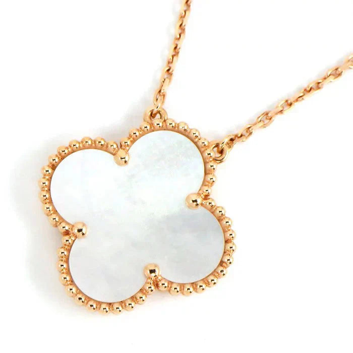 BIJOUX CLOVER 15MM ホワイト マザーオブパール ネックレス