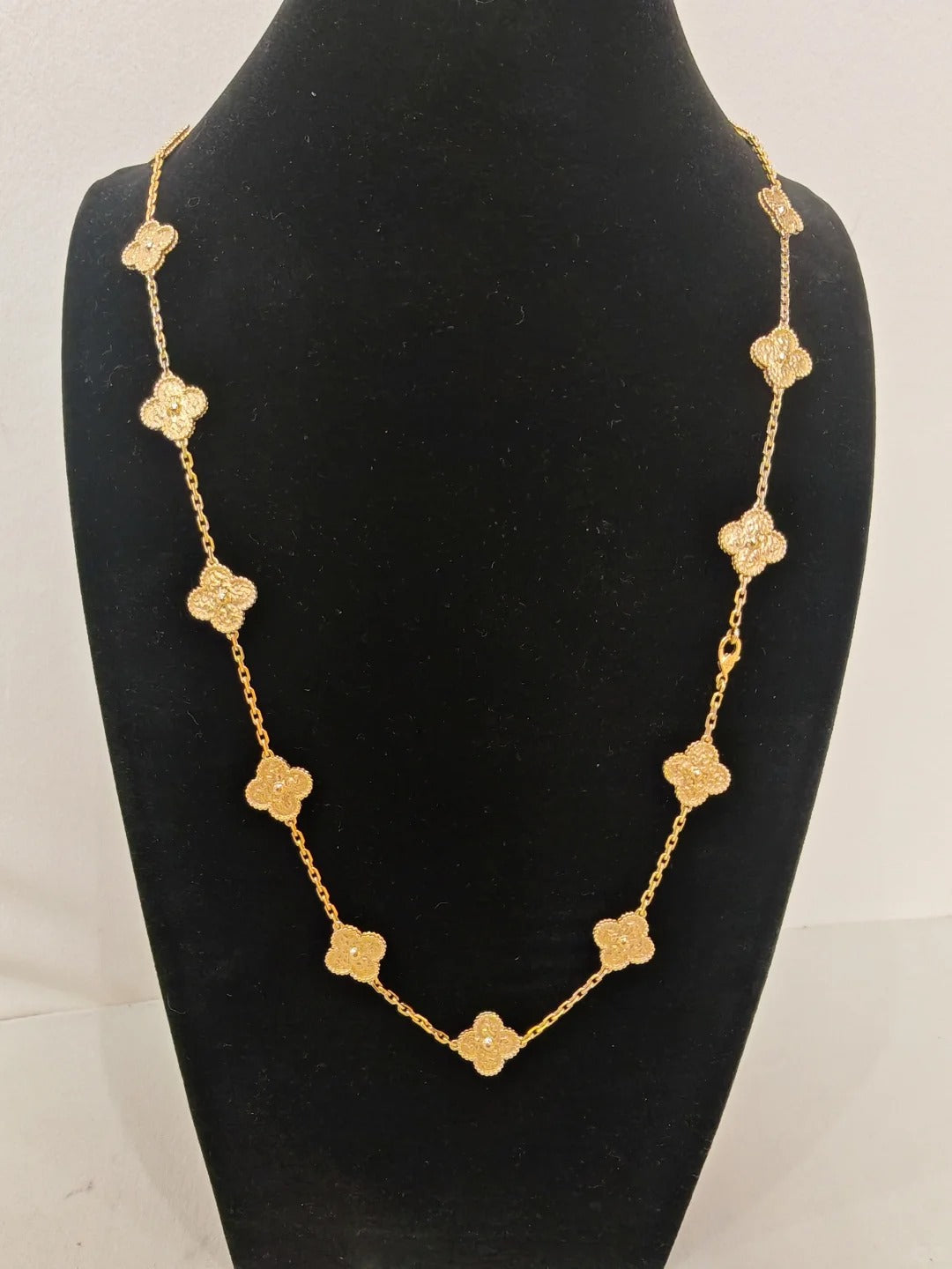 【BIJOUX】クローバー 20 モチーフ レーザー ダイヤモンド ネックレス