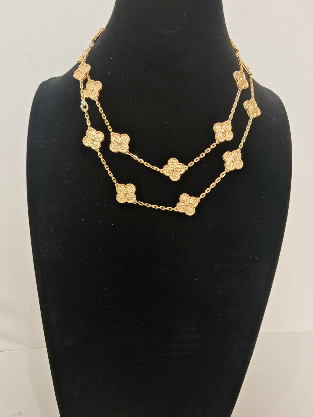【BIJOUX】クローバー 20 モチーフ レーザー ダイヤモンド ネックレス