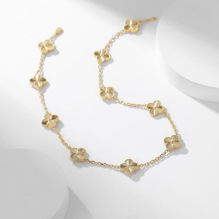 【BIJOUX】クローバー 10モチーフ レーザーネックレス