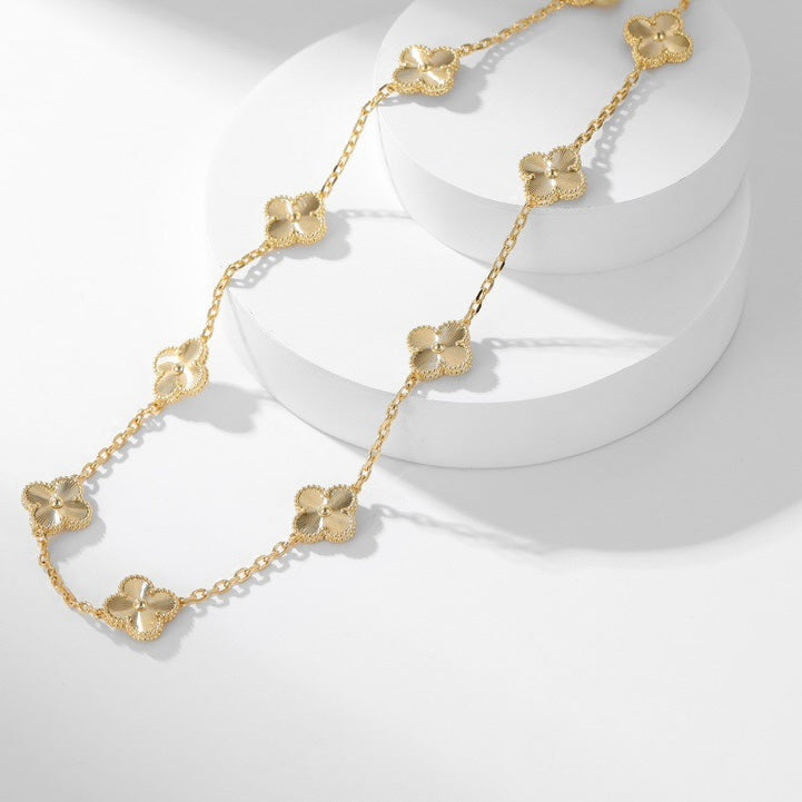 【BIJOUX】クローバー 10モチーフ レーザーネックレス