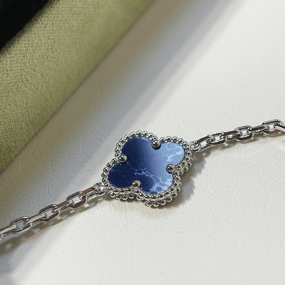 【BIJOUX】クローバー 5モチーフ ピーターサイト シルバー ブレスレット