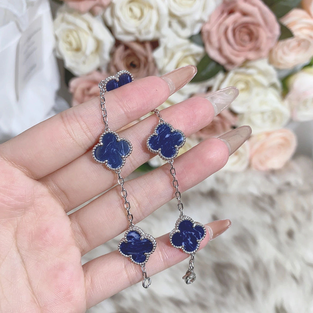 【BIJOUX】クローバー 5モチーフ ピーターサイト シルバー ブレスレット