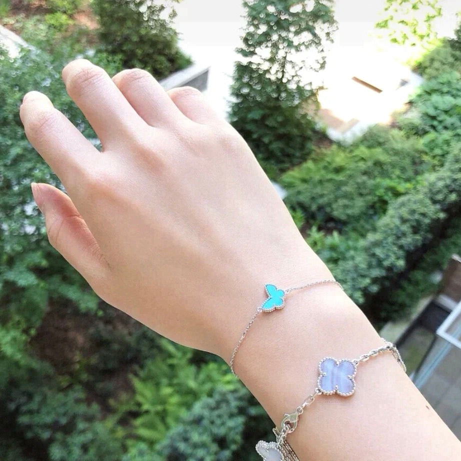 [BIJOUX]BUTTERFLY TURQUOISE BUTTERFLY BRACELET SILVER