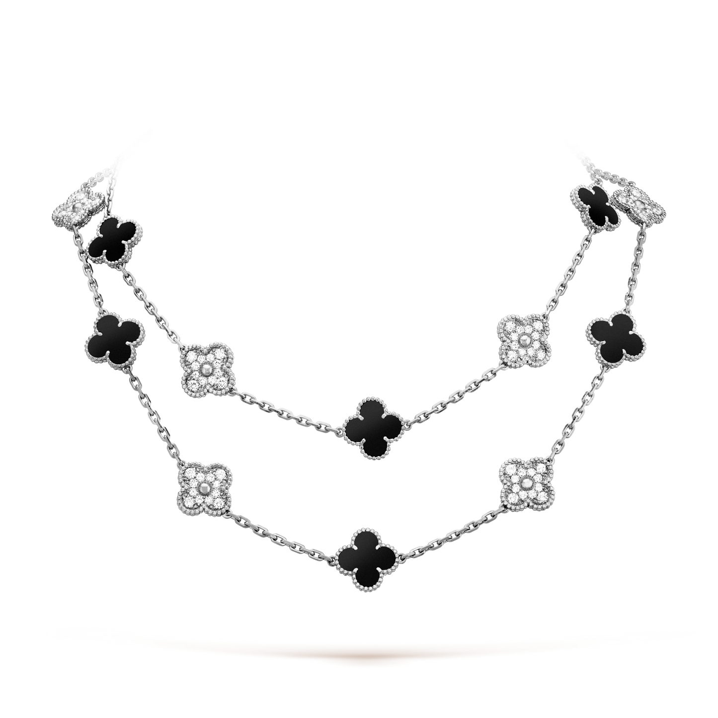 [BIJOUX]CLOVER 20 MOTIFS ONYX DIAMOND SILVER