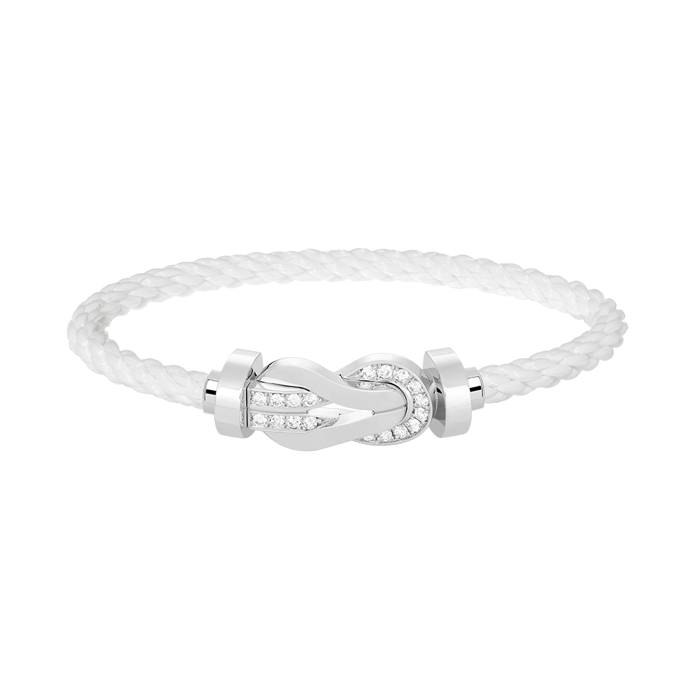 [BIJOUX]CHANCE LARGE 8 FIGURE BUCKLE HALF DIAMOND BRACELET SILVER