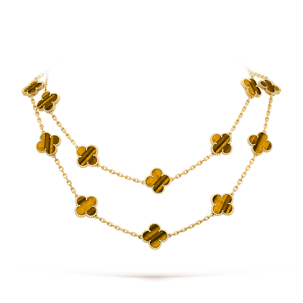 [BIJOUX]CLOVER 20 MOTIFS TIGER EYE ROSE GOLD