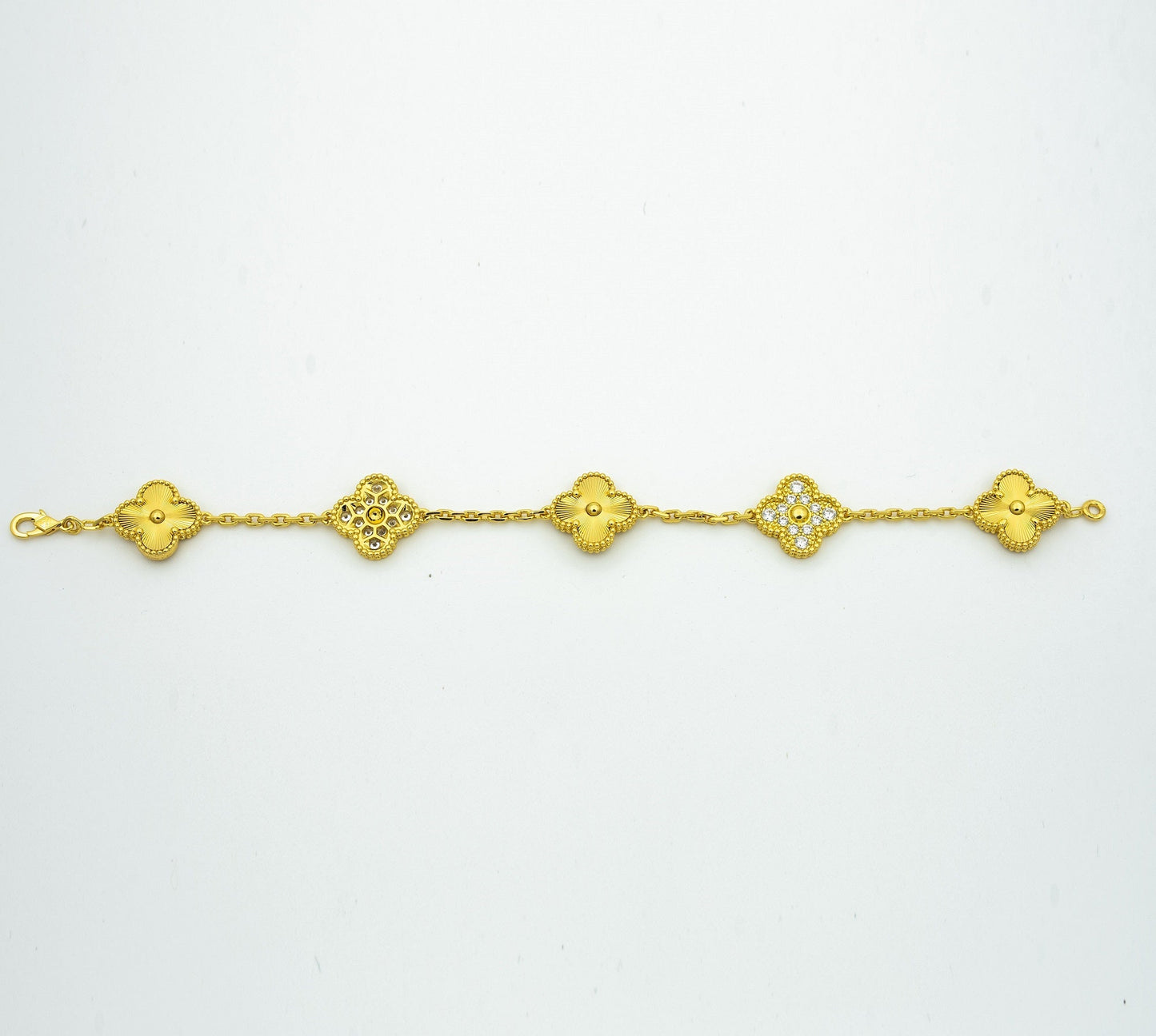 [BIJOUX]CLOVER BRACELET 5 MOTIFS GOLD DIAMOND