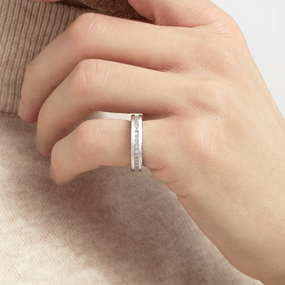 [BIJOUX]ZERO 1 ONE-BAND PAVED DIAMONDS ON THE SPIRAL RING