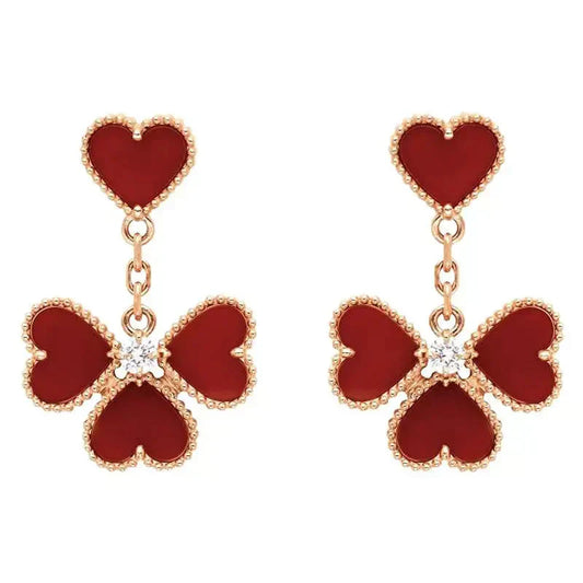 [BIJOUX]SWEET CLOVER CARNELIAN EARRINGS