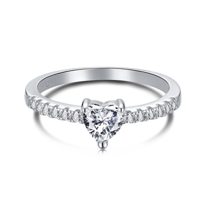 [Goodv]0.5 Carat CaratEternity Charming Heart Shape Lover Ring