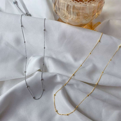 [Goodv]Small Bead Clavicle Chain Simple Necklace