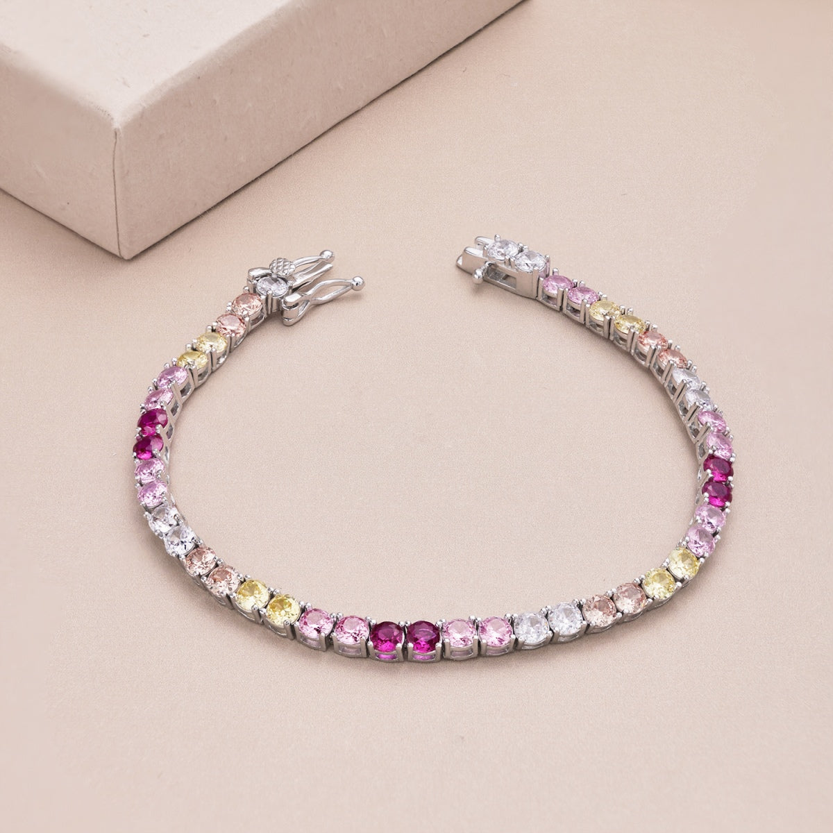 [Goodv]Radiant Colorful Round Cut Tennis Bracelet