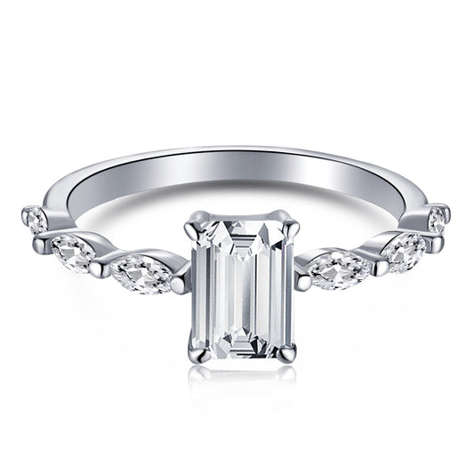 [Goodv]1.0 Carat Dainty Resplendent Radiant Cut Daily Ring