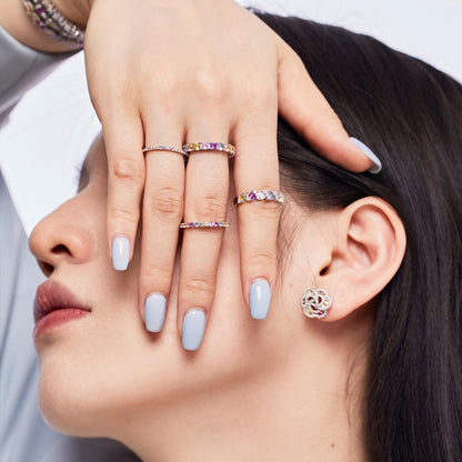 [Goodv] Bague de fête à coupe ronde éblouissante et resplendissante