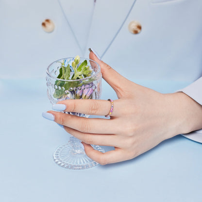 [Goodv] Bague de fête à coupe ronde éblouissante et resplendissante