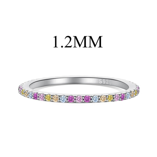 [Goodv]Ornate Colorful Round Cut Tennis Ring