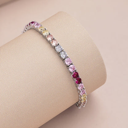 [Goodv]Radiant Colorful Round Cut Tennis Bracelet