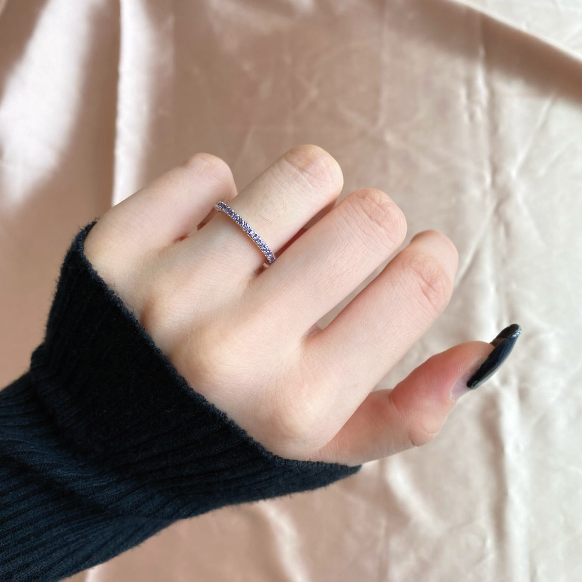 [Goodv]Delicate Sparkling Round Cut Daily Ring