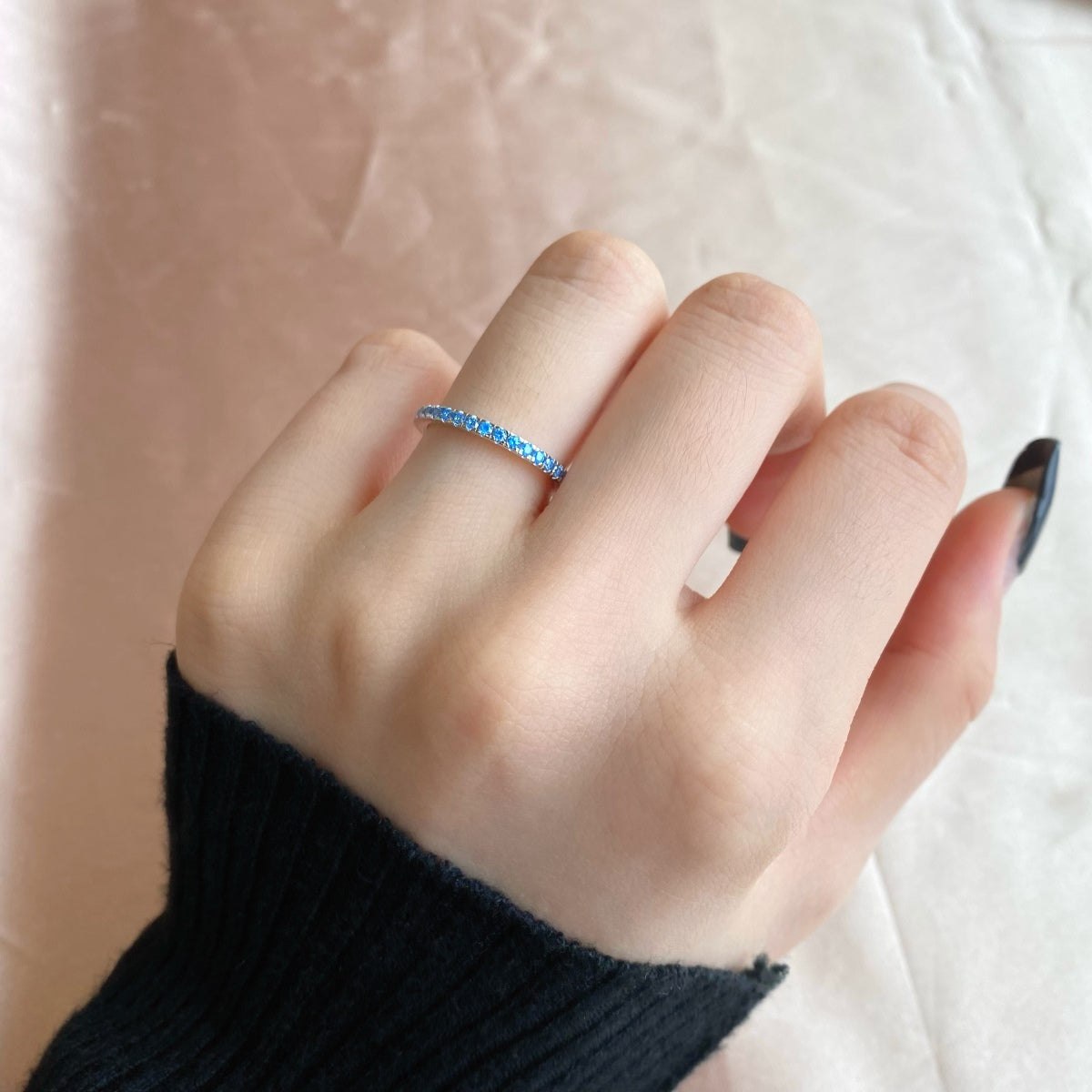 [Goodv]Delicate Sparkling Round Cut Daily Ring