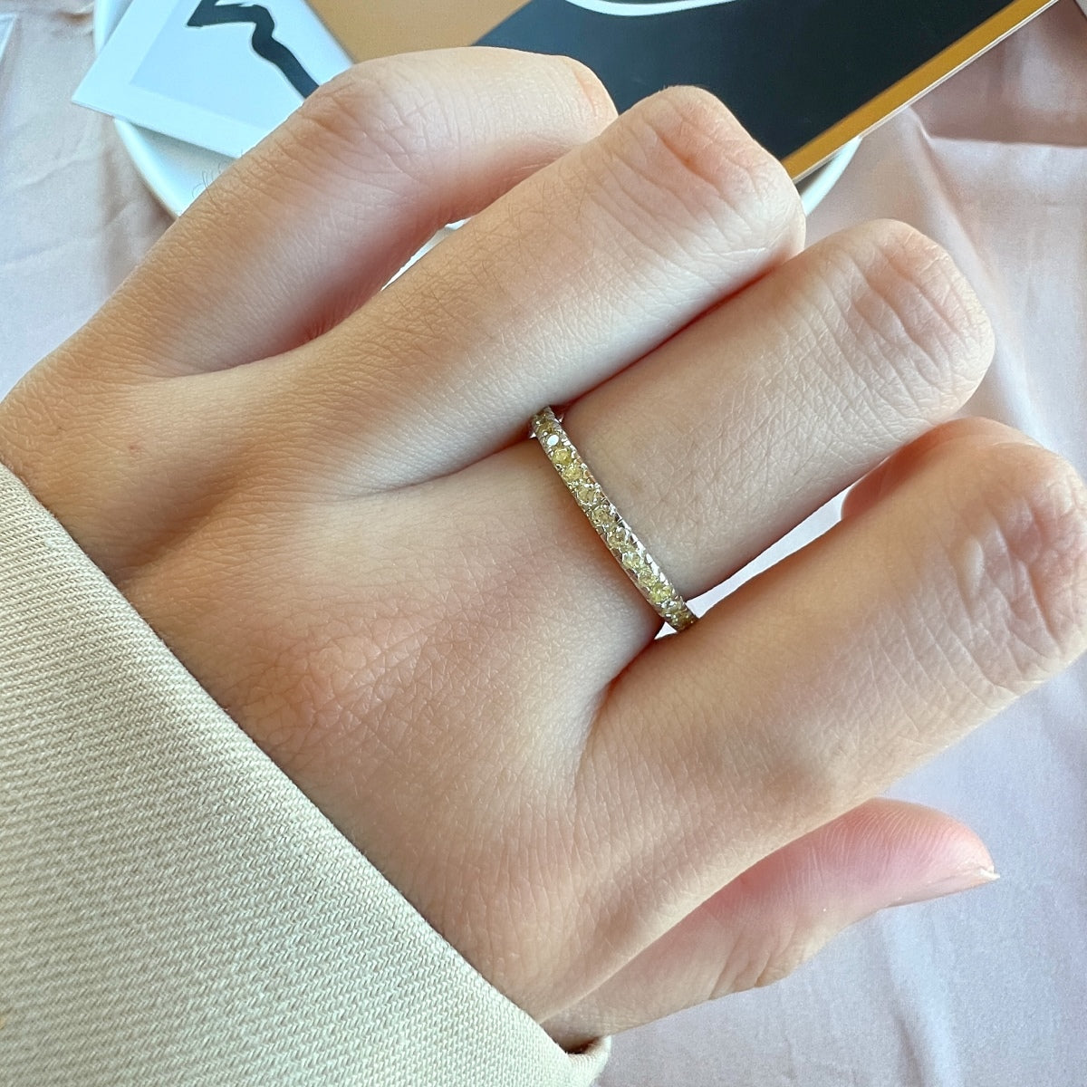 [Goodv]Delicate Sparkling Round Cut Daily Ring