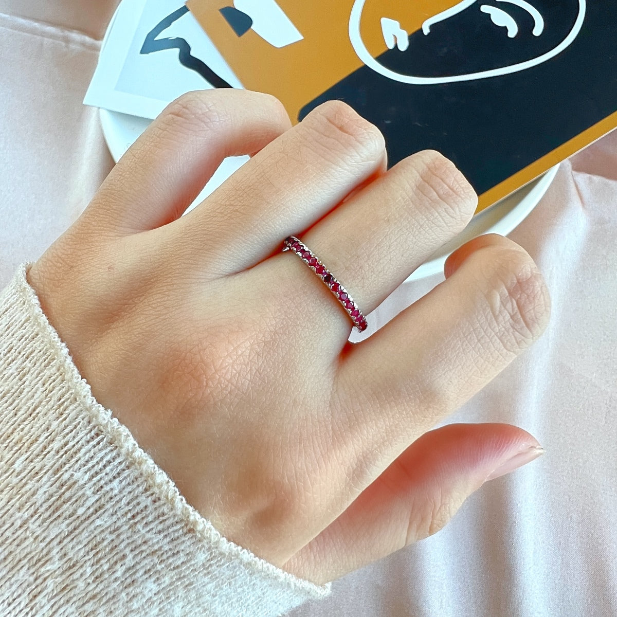 [Goodv]Delicate Sparkling Round Cut Daily Ring