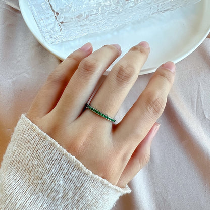 [Goodv]Delicate Sparkling Round Cut Daily Ring