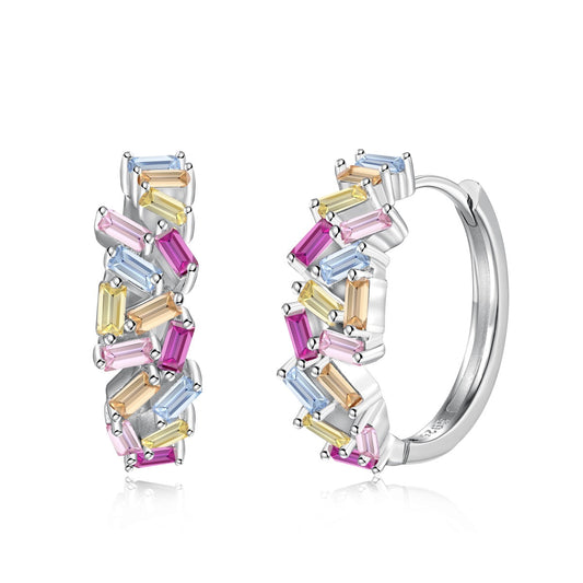 [Goodv]Dazzling Colorful Emerald Cut Daily Earrings