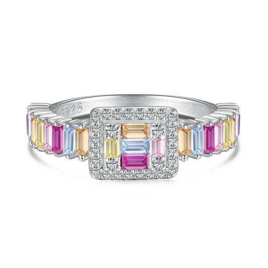 [Goodv]Exquisite Colorful Radiant Cut Party Ring