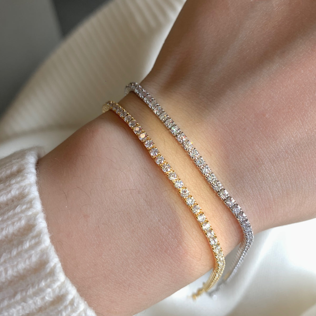 [Goodv]Radiant Shinning Princess Cut Tennis Bracelet