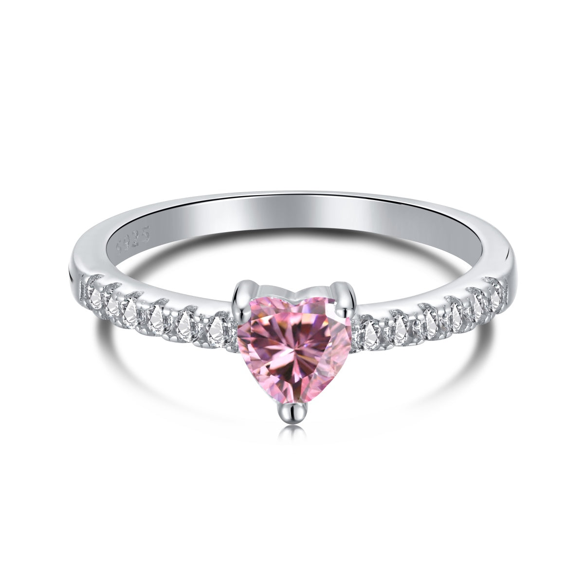 [Goodv]0.5 Carat CaratEternity Charming Heart Shape Lover Ring