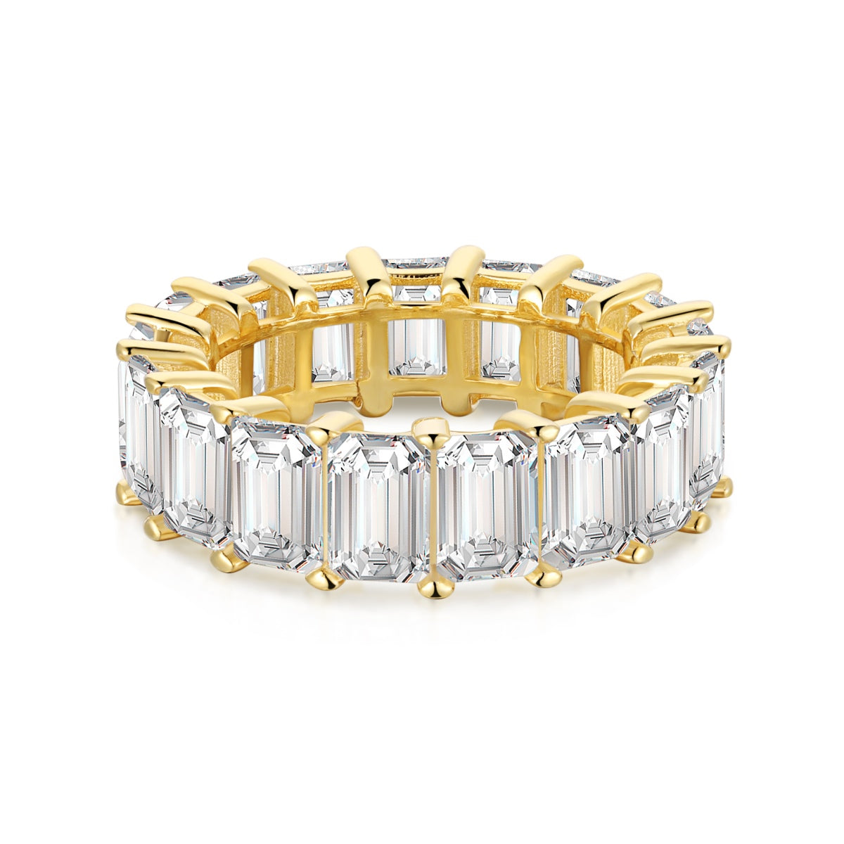 [Goodv]0.75 Carat Elegant Emerald Cut Tennis Ring