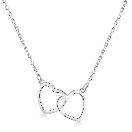 [Goodv]Sterling Silver Love Double Ring Necklace