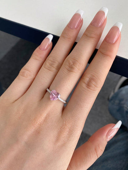 [Goodv] Bague d'amoureux éblouissante en forme de cœur lustré de 2,0 carats