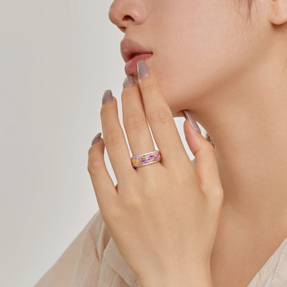 [Goodv] Bague quotidienne à coupe radieuse colorée et éclatante