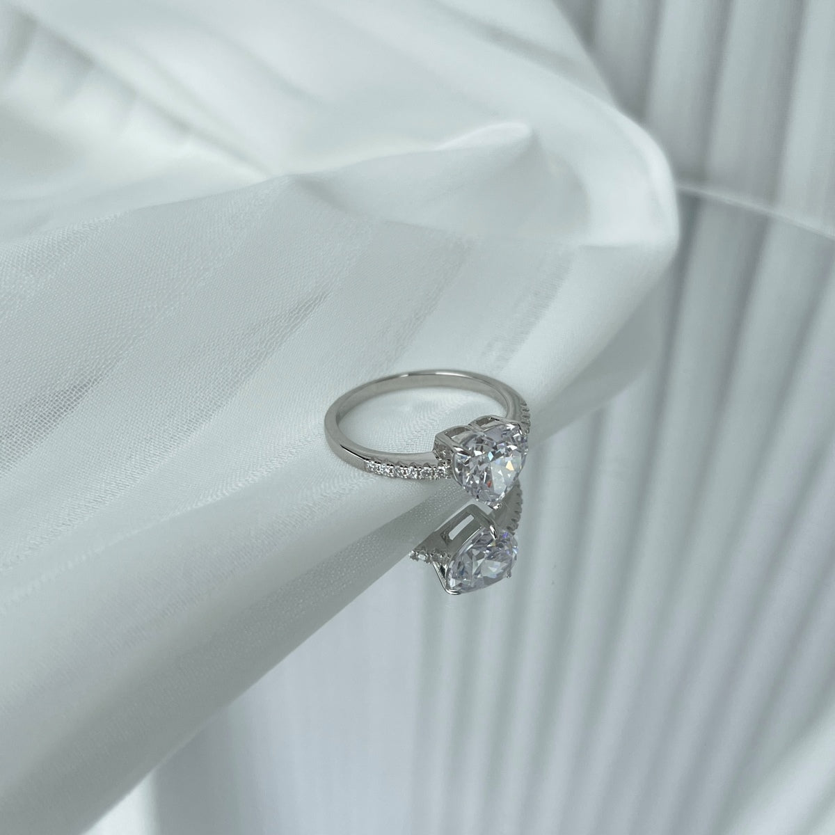 [Goodv] Bague d'amoureux éblouissante en forme de cœur lustré de 2,0 carats