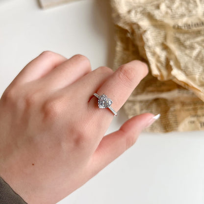 [Goodv] Bague d'amoureux éblouissante en forme de cœur lustré de 2,0 carats