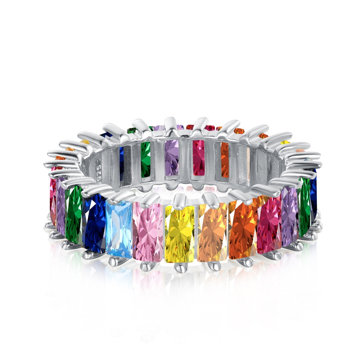 [Goodv] Bague unique à coupe radiante colorée