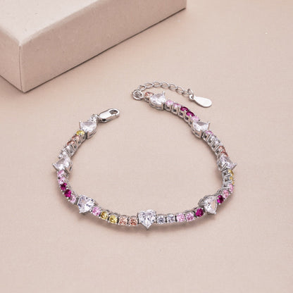 [Goodv]Romantic Heart Shape Round Cut Lover Bracelet