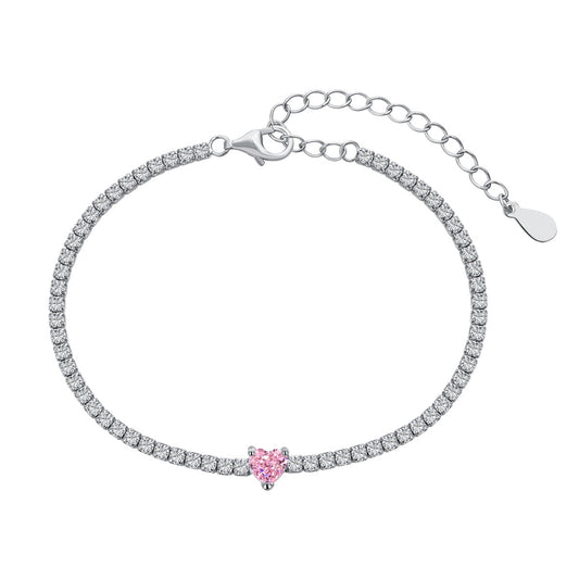 [Goodv]0.5 Carat Elegant Romantic Heart Shape Lover Bracelet