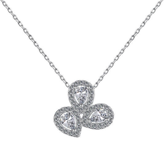 [Goodv]Elegant Flower Shape Pear Cut Necklace