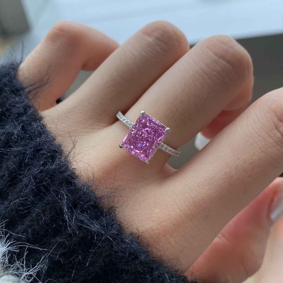 [Goodv] Bague de fiançailles luxueuse de 4,0 carats