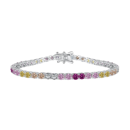 [Goodv]Radiant Colorful Round Cut Tennis Bracelet