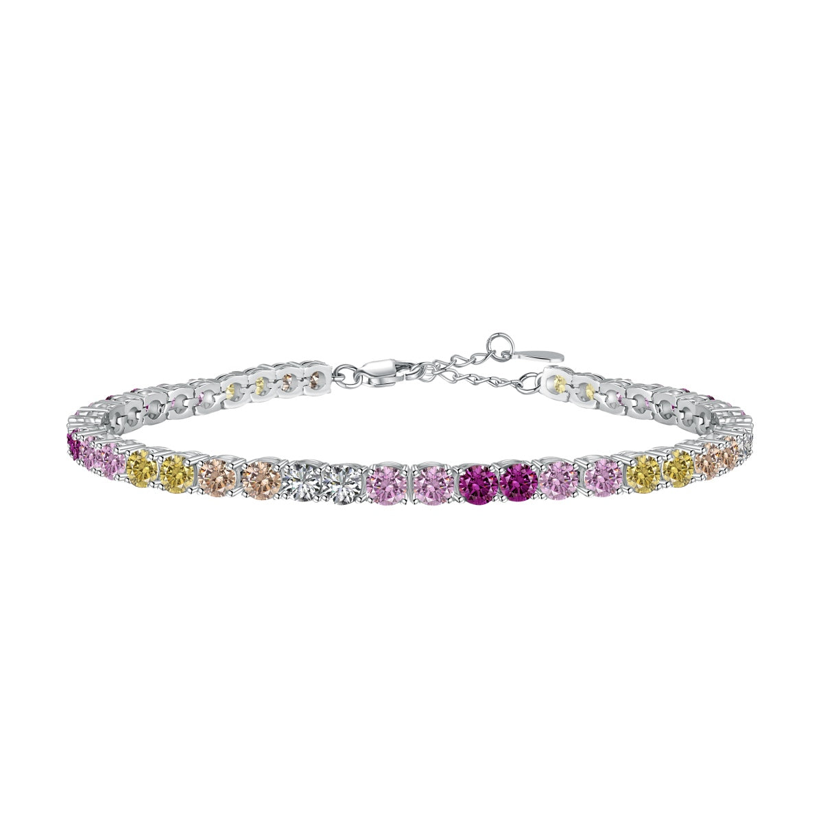 [Goodv]Radiant Colorful Round Cut Tennis Bracelet