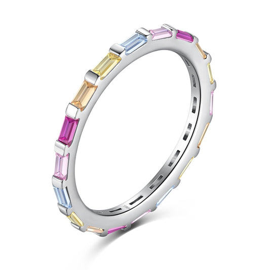 [Goodv]Exquisite Multicolored Emerald Cut Daily Ring