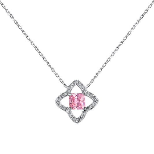 [Goodv]Exquisite Flower Shape Princess Cut Necklace