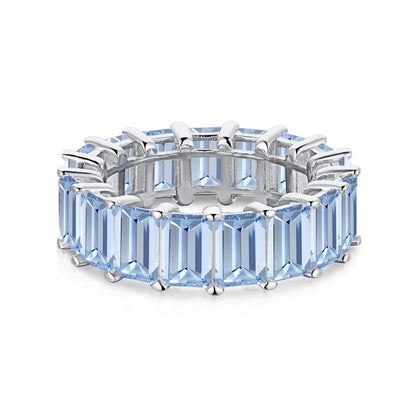 [Goodv]0.75 Carat Elegant Emerald Cut Tennis Ring