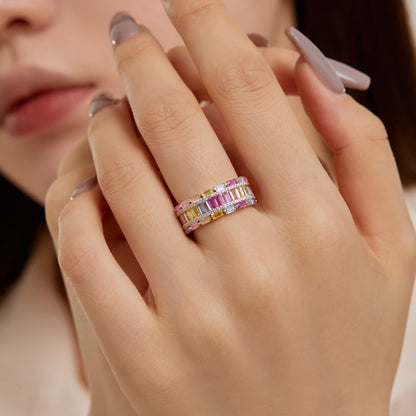 [Goodv]Dazzling Colorful Radiant Cut Party Ring