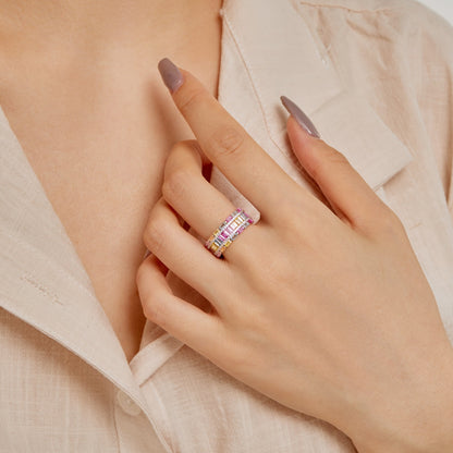 [Goodv]Dazzling Colorful Radiant Cut Party Ring